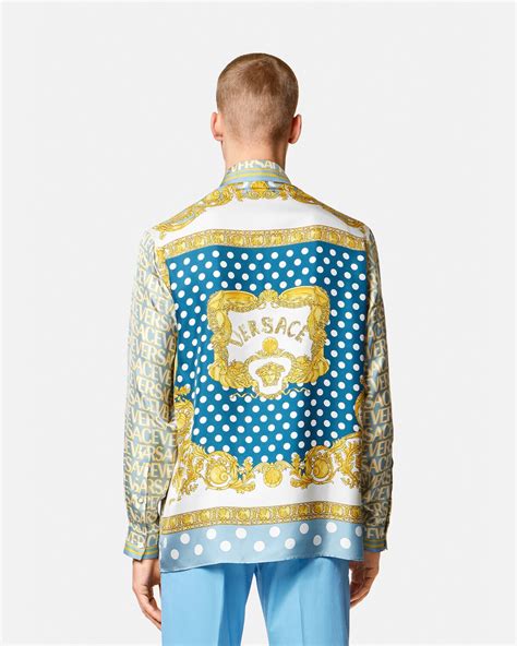 versace silk stars shirt mens|Versace men silk shirt sale.